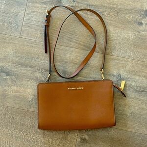 Michael Kors Brown and Gold Crossbody Bag